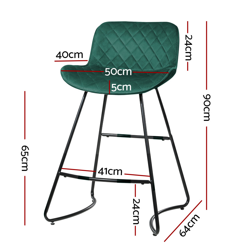 Stylish, Comfortable, and High-Quality. Featuring a sleek modern design with a sturdy steel frame and a heavy-duty footrest, our bar stools offer ultimate stability and support. The smooth and comfortable swivel seat is upholstered with thick foam and fine quality fabric in a stunning green color, making it a perfect addition to any living room, kitchen, or home bar