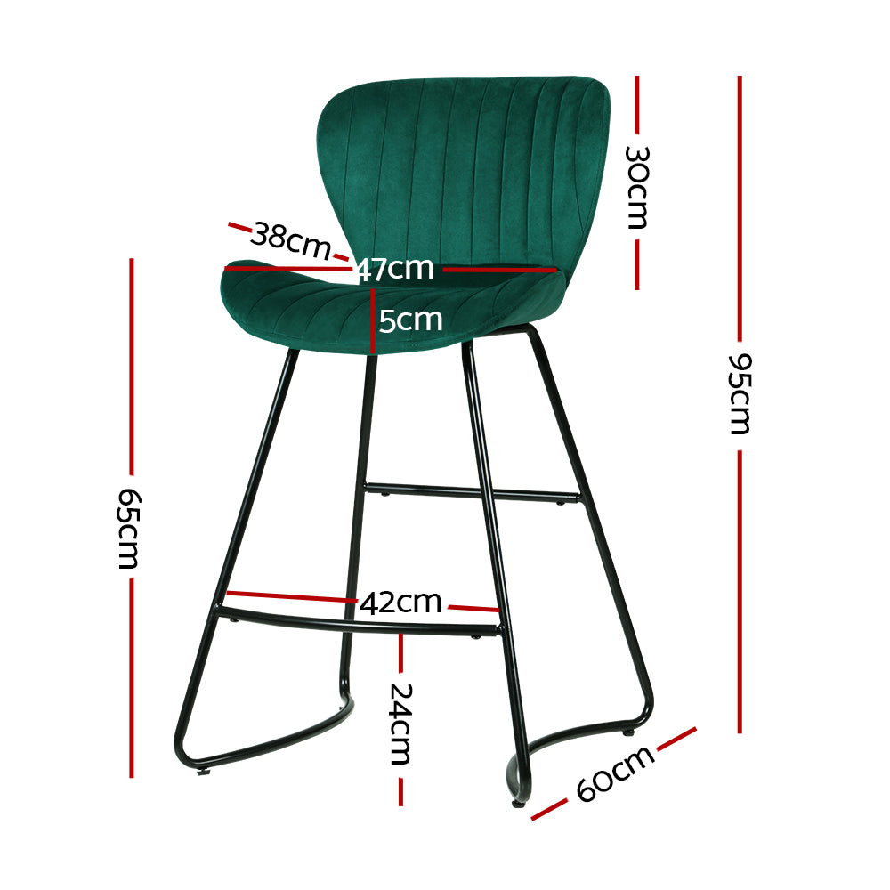 Green Velvet Barstool Chair