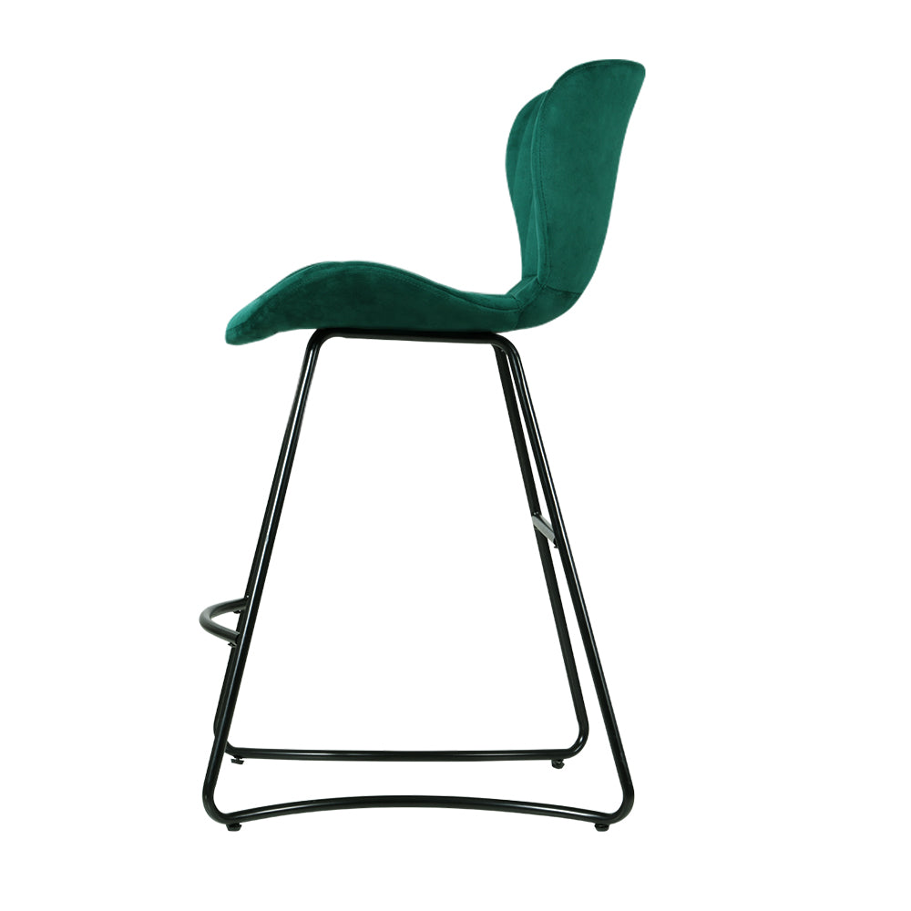 Green Velvet Barstool Chair