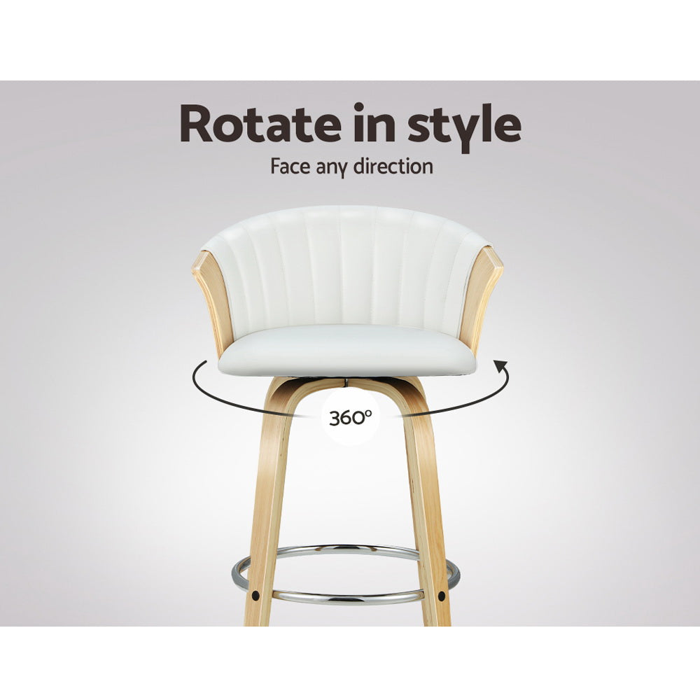 "Modern Circular Footrest with Wood Seat for Indoor and Outdoor Spaces"