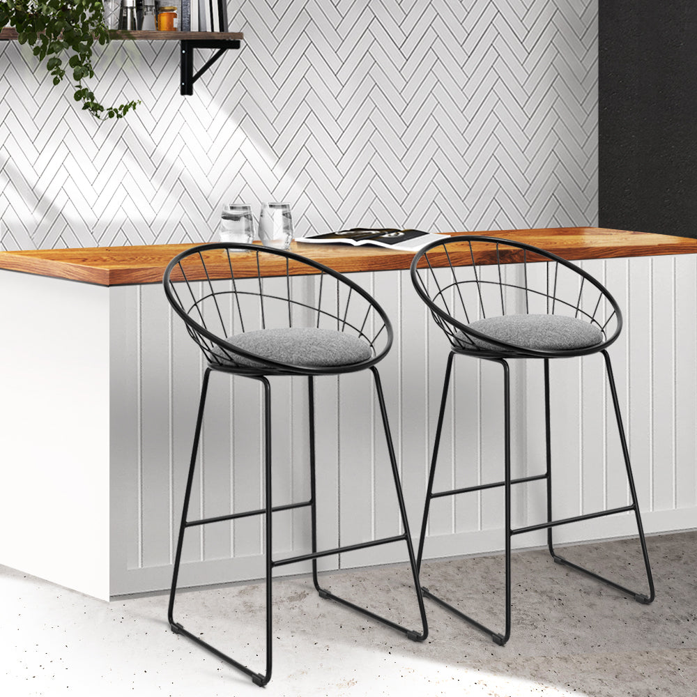 Modern Style and Comfort in Every Seating: Artiss Camden Bar Stools with Heavy-Duty Metal Frame and Fine Quality Faux-Linen Upholstery