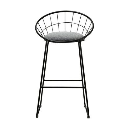 Barstool Now Bar Stools Steel Fabric - Grey and Black - Set of 4