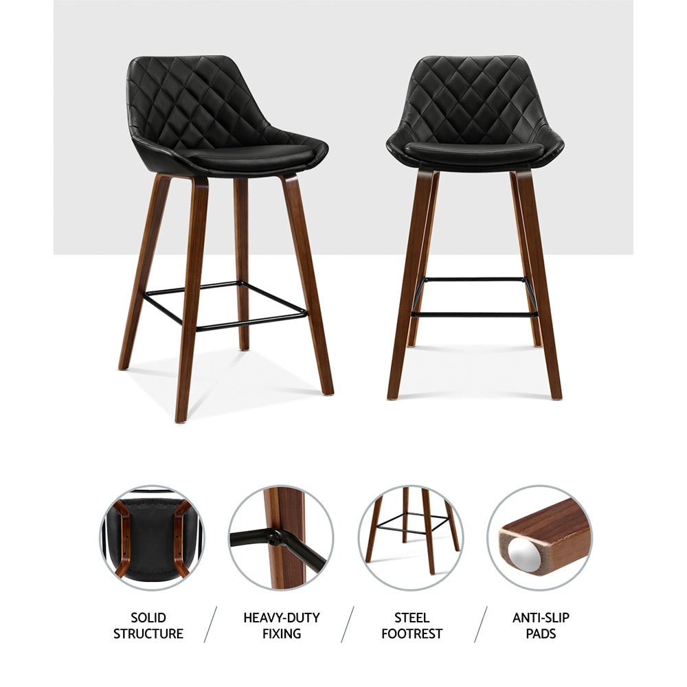 Elevate Your Home Bar or kitchen with Brentwood PU Leather Diamond Pleat Bar Stools | stylish, Comfortable, and Easy to Assemble