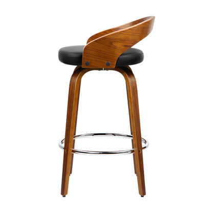 Barstool Now Walnut Wood Bar Stools - Black and Brown - Set of 4