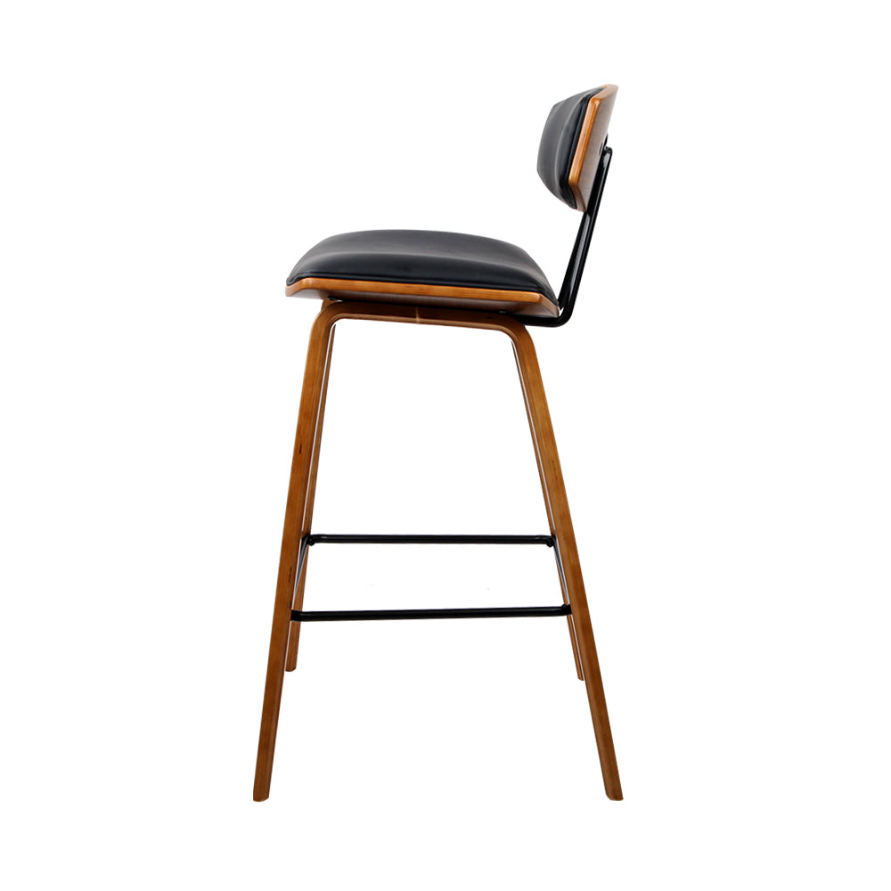 "Elevate Your Space with the Artistic Blend of Wood, Metal, and Fabric in Our Bentwood Bar Stool" Upgrade Your Living Space with Modern and Comfortable Bar Stools