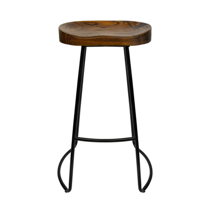 Upgrade Your Space with Artiss Backless Bar Stools: Available in Sets of 2 with Elm Wood and Stylish Black Finish