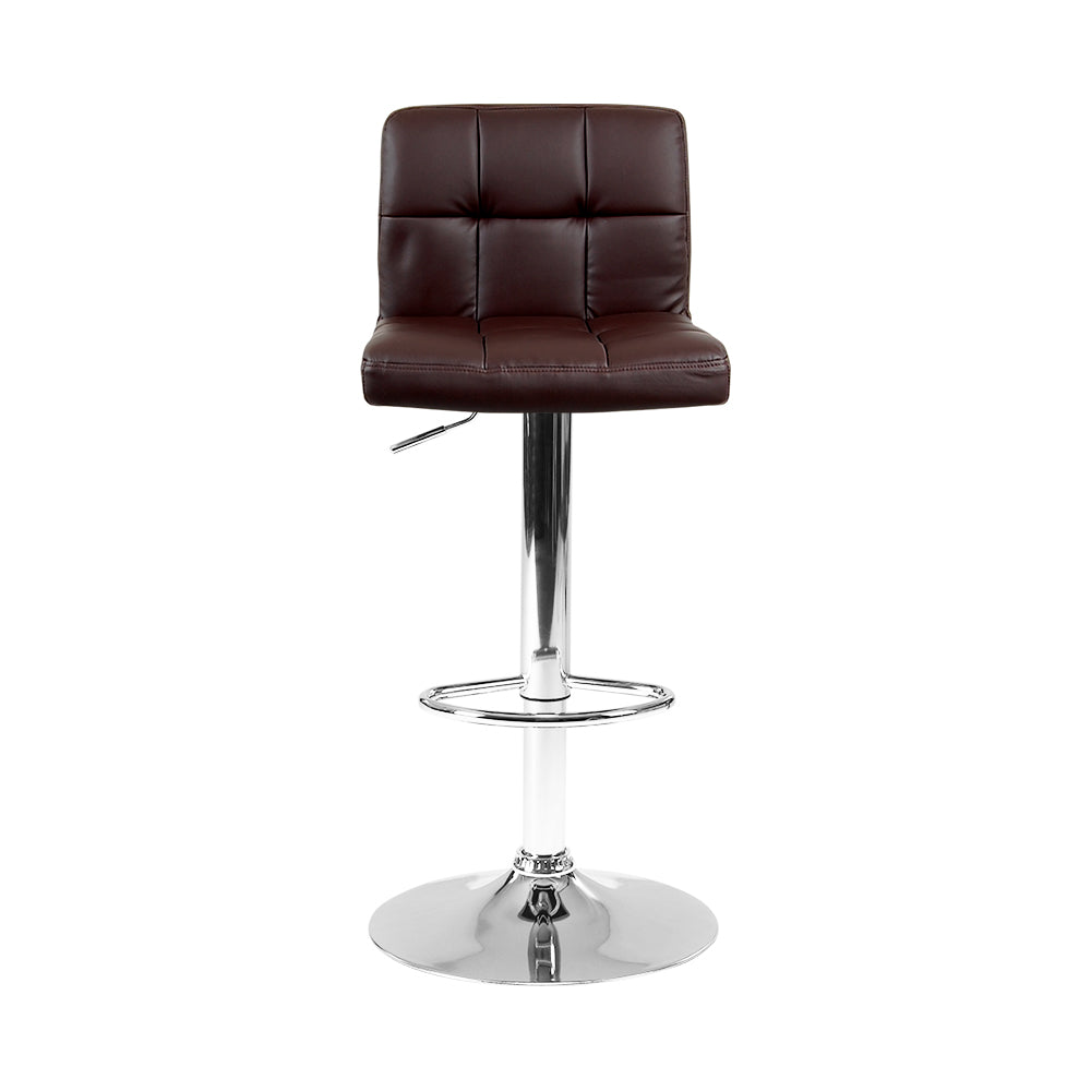 Artiss Set of 2 Gas Lift Bar Stools PU Leather - Chocolate Brown "Modern Adjustable Bar Stools with Stylish PU Leather Seats and Anti-Slip Design for Comfortable and Safe Living Spaces"