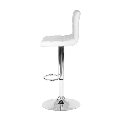 Barstool Now PU Leather Gas Lift Bar Stools - White -Set of 2