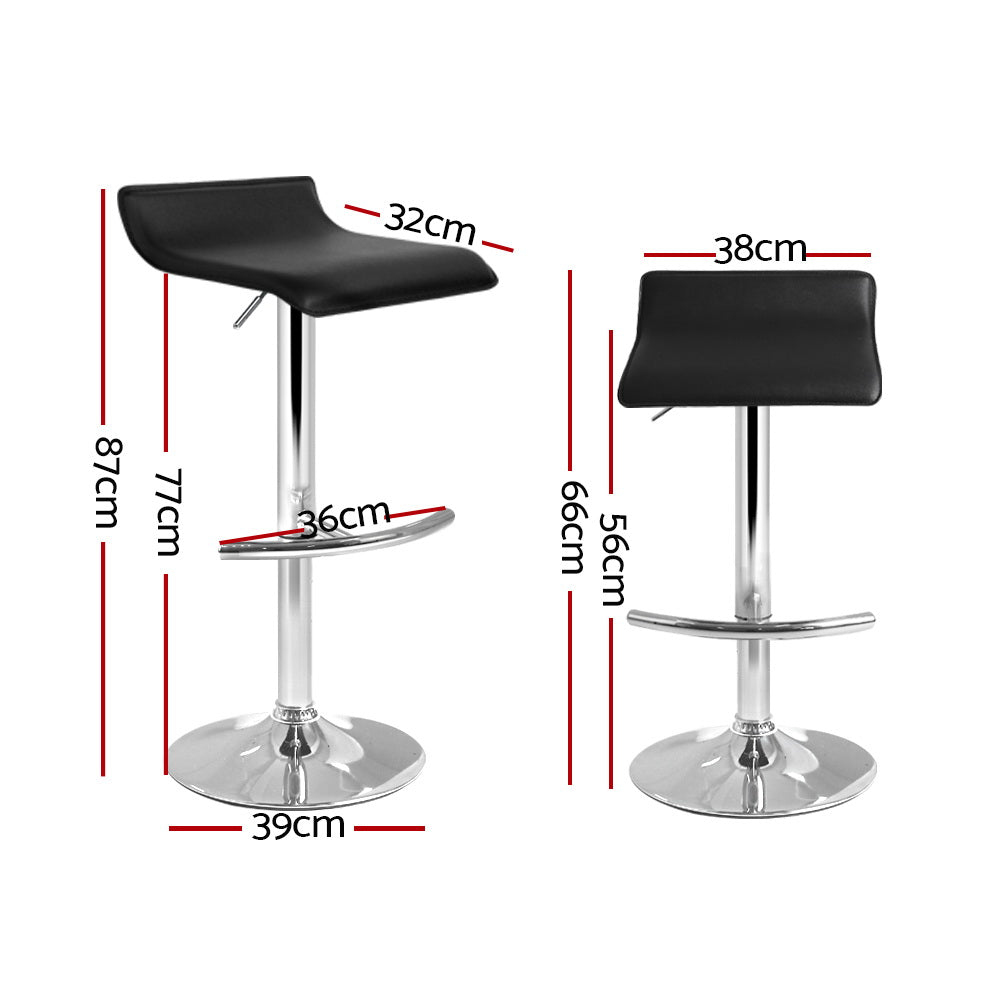 Artiss Set of 2 PU Leather Wave Style Bar Stools - Black  Available in white and black, this bar stool complements your home decor and adds a touch of class to its inherent charisma. 