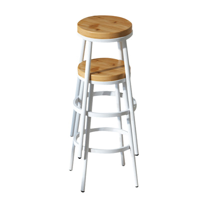 Barstool Now Wooden Stackable Bar Stools - White and Wood - Set of 2