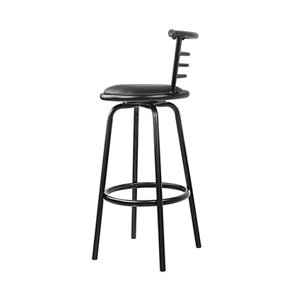 Set of 2, swivel bar stools, black, kitchen, dining, bar counter, commercial space, style, comfort, PU leather, steel body, 360-degree swivel seat, curved backrest, high resilience foam, tubular steel, heavy-duty footrest.