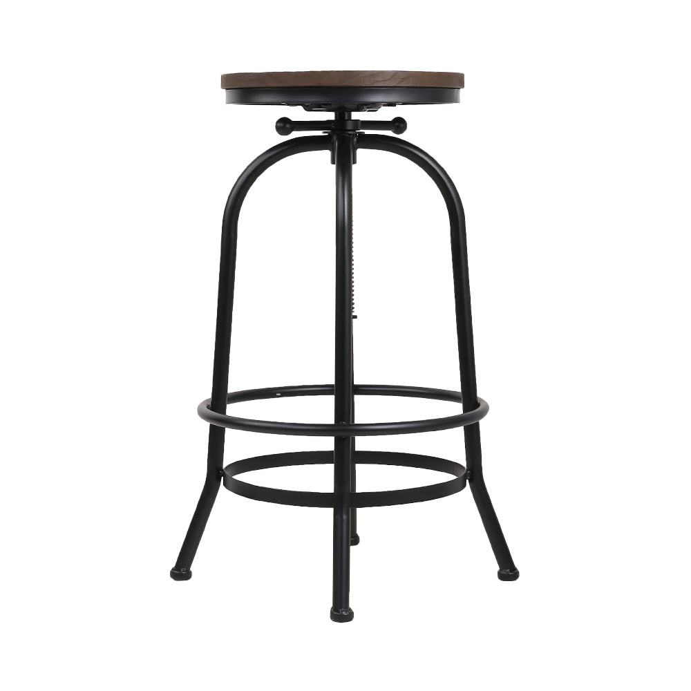 Heavy-Duty Bar Stool with Seat Height Stopper and Anti-Slip Floor Protectors in Smooth Metallic Finish