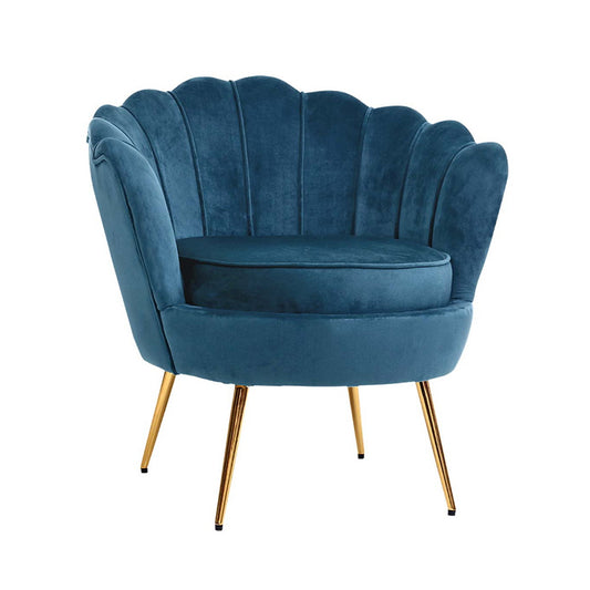  Add a touch of charm with Navy Blue Velvet Retro Accent Armchair.