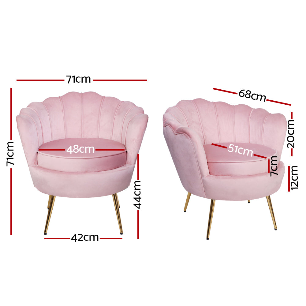 Retro Single Tulip Velvet Accent Armchair