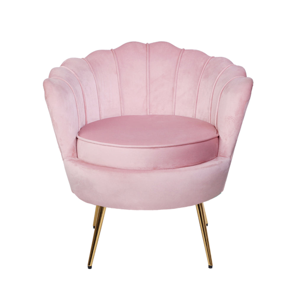 Retro Single Tulip Velvet Accent Armchair