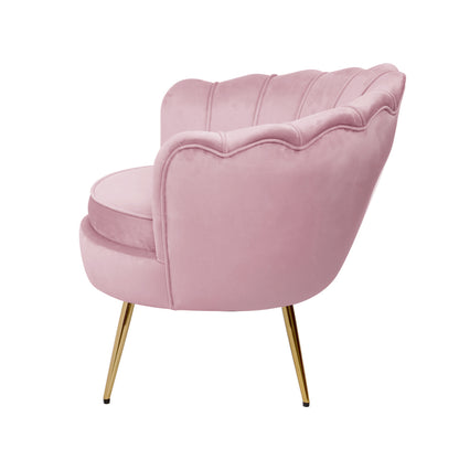 Retro Single Tulip Velvet Accent Armchair