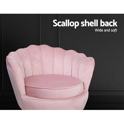 Retro Single Tulip Velvet Accent Armchair