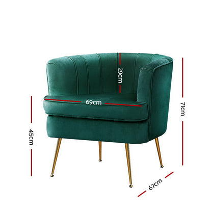 Armchair Lounge Accent Chair Armchairs Sofa Chairs Velvet Green Couch