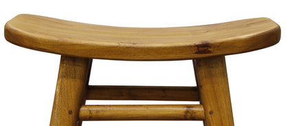 Oval Solid Timber Kitchen Counter Stool (Caramel)